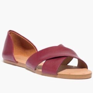 Madewell The Thea Crisscross Sandal Cabernet Red Leather 7.5